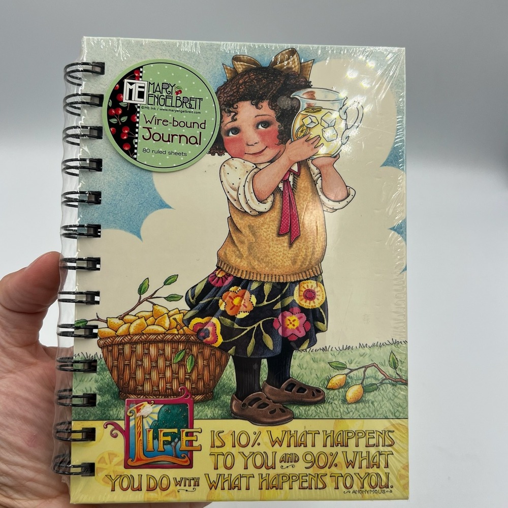 Mary Engelbreit Wire-Bound Journal Life Quote Lemonade Girl NEW Sealed ME Ink